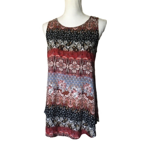 Gypsies & Moondust Boho Floral Woven Shift Tunic - Picture 2 of 6